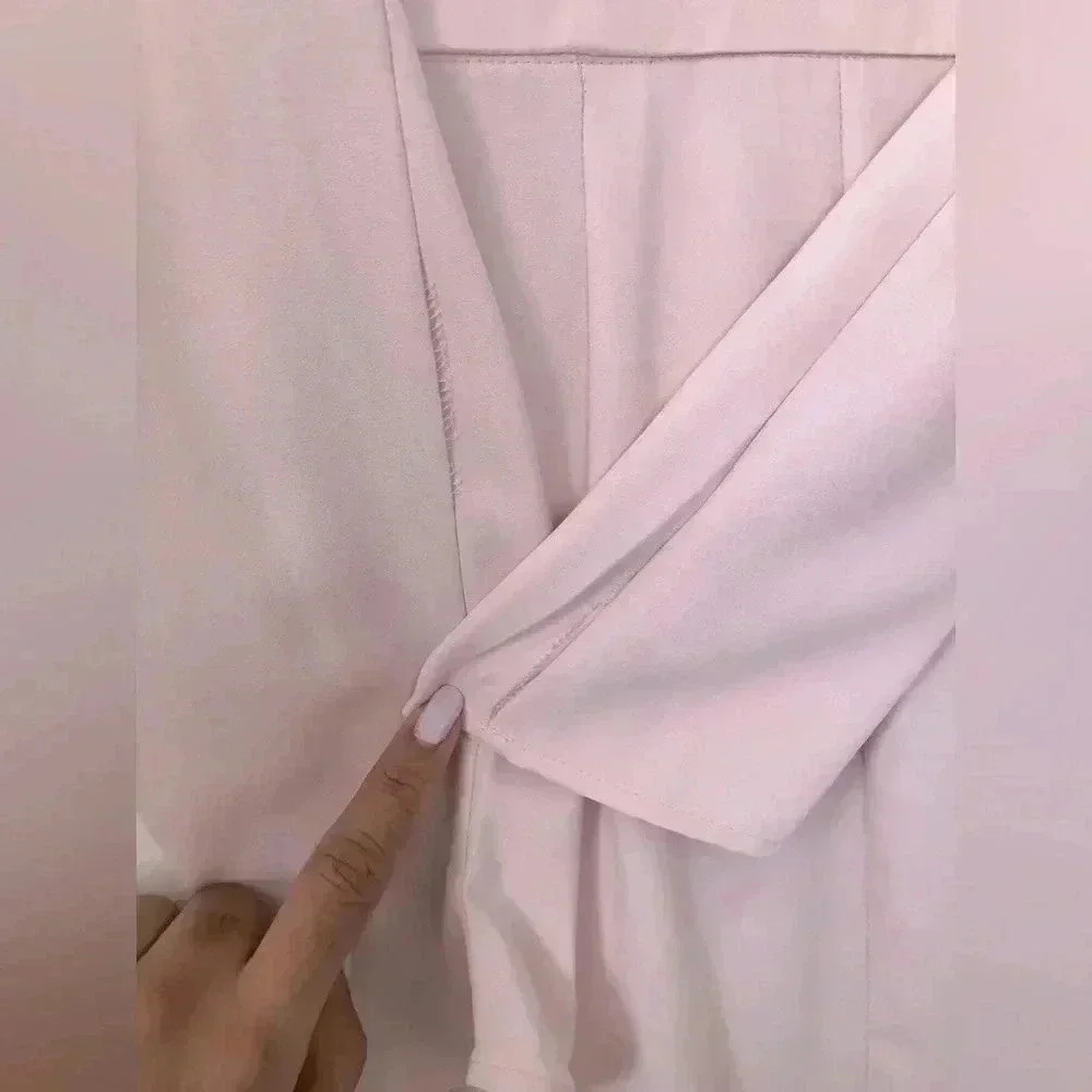 Pink Express Puff sleeve wrap tie dress- size S - Picture 5 of 7